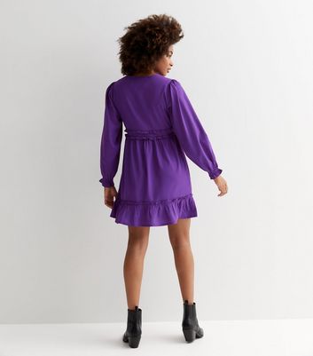 Purple frill hot sale dress