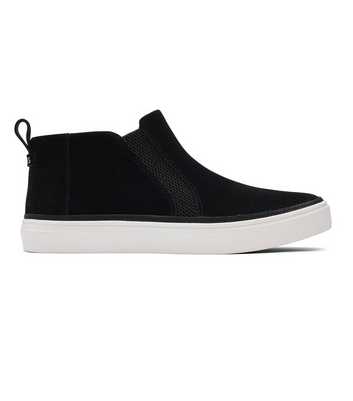 TOMS Black Suede Slip On Espadrilles