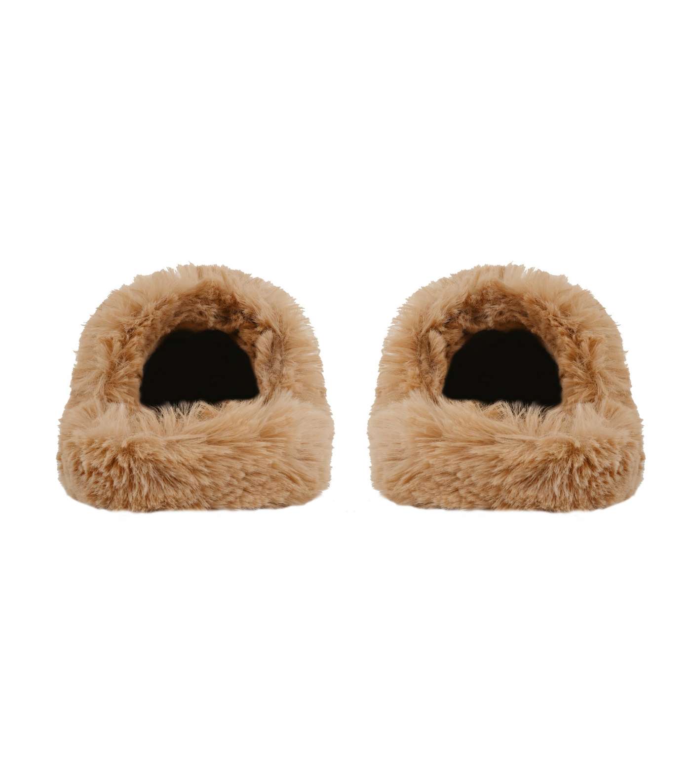 Loungeable Brown Faux Fur Mule Slippers Image 3
