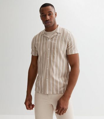 Mens striped short shop sleeve button up