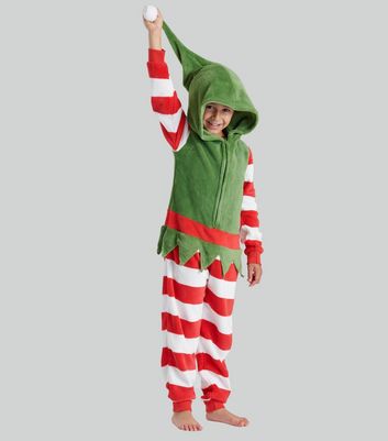 Loungeable Kids Red Christmas Elf Onesie New Look