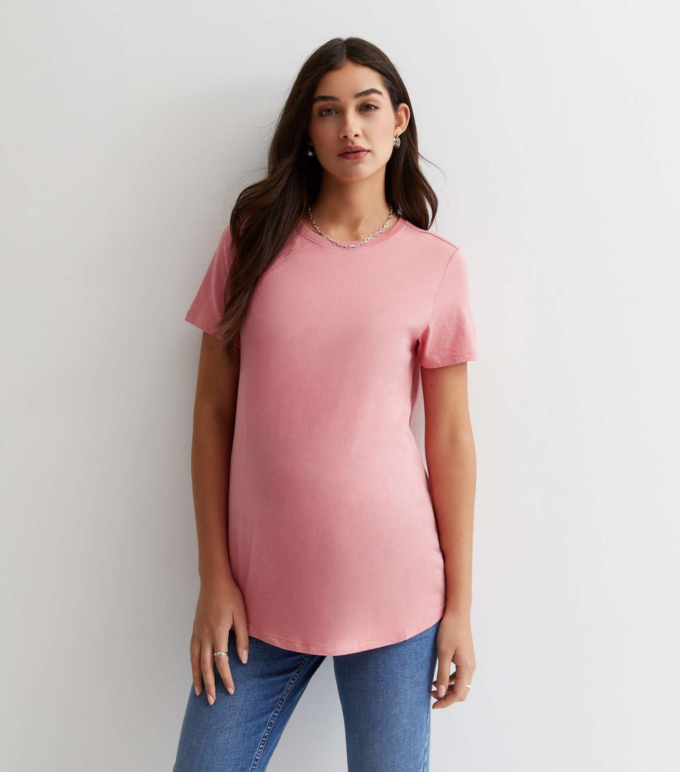 Maternity Pink Crew Neck T-Shirt