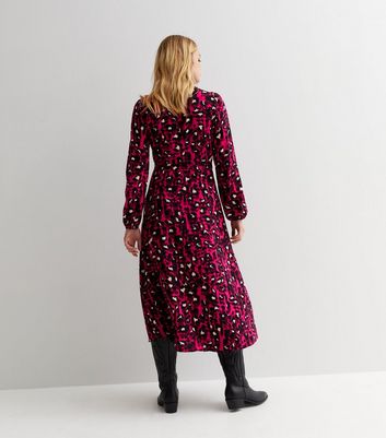 Red leopard print hot sale shirt dress