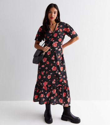 New look clearance black floral dress