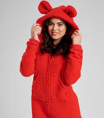 Loungeable Red Teddy Bear Hooded Romper