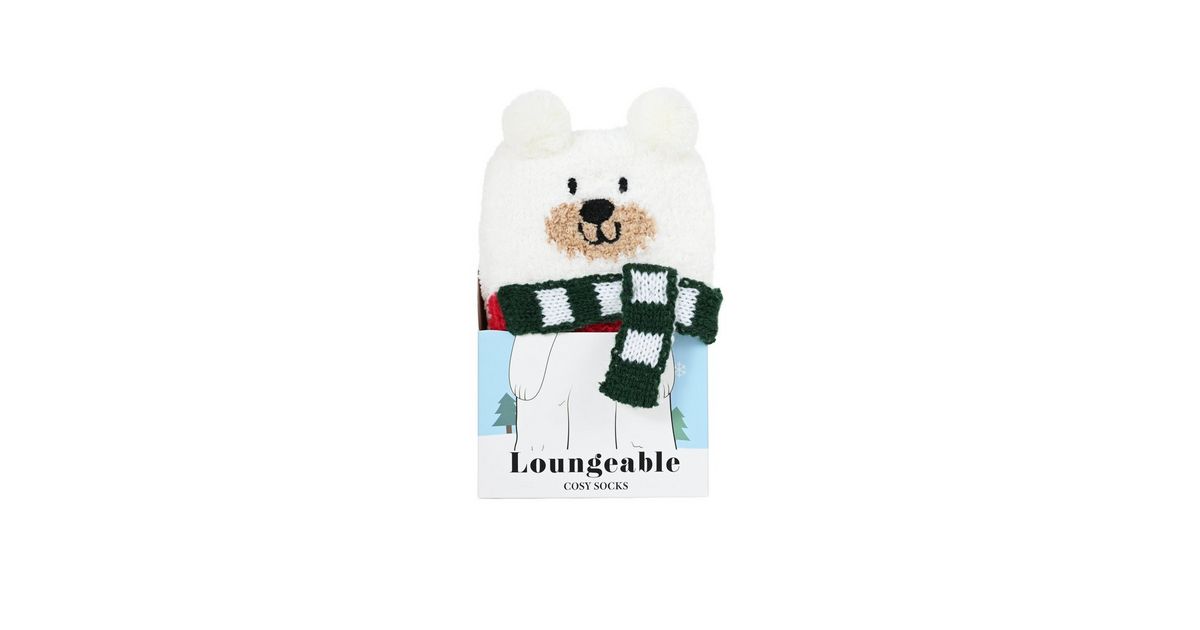 Loungeable White Polar Bear Fluffy Socks | New Look