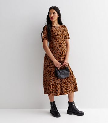 Maternity leopard cheap print dress