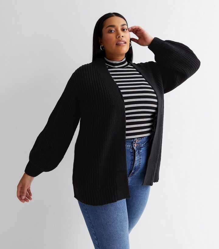 Curves Black Knit Long Puff | New Look