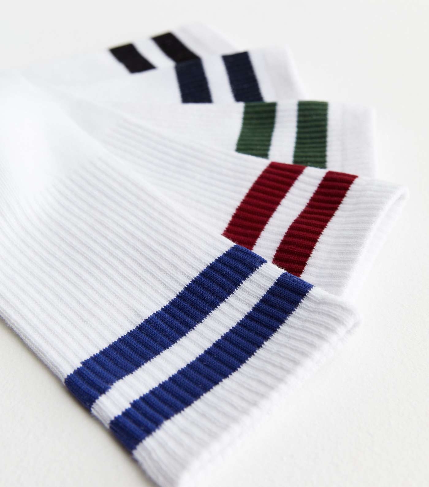 Jack & Jones 5 Pack Multicoloured Stripe Ribbed Socks Image 2