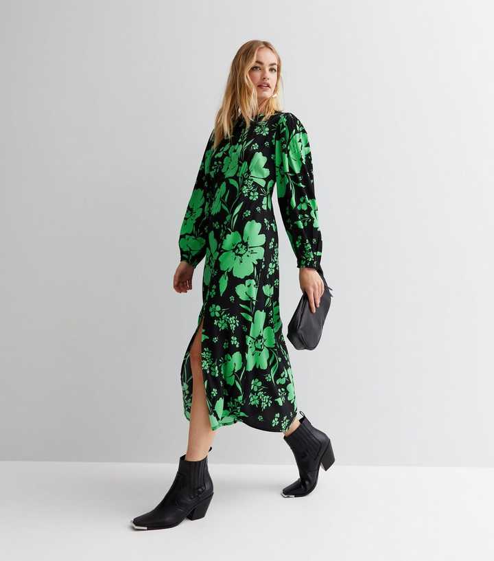 dark green pattern dress Dark Green See Through Prom Dresses With Sleeves Illusion Neck Party Dresses ARD2498 main image 1