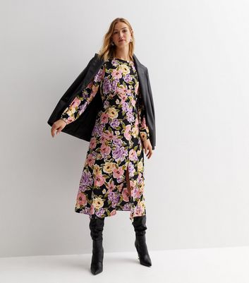 New look black on sale dress with flowers