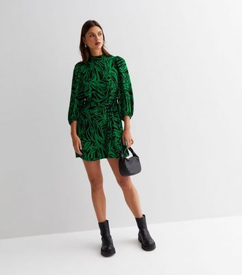 Green zebra sale print dress