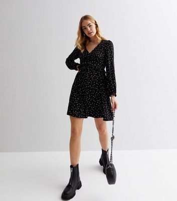 New look polka discount dot wrap dress