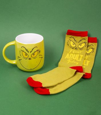 Fizz Creation Green Grinch Mug and Socks Set New Look