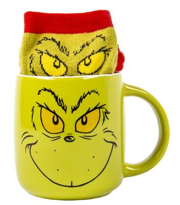 Grinch Mug with Coordinating Socks