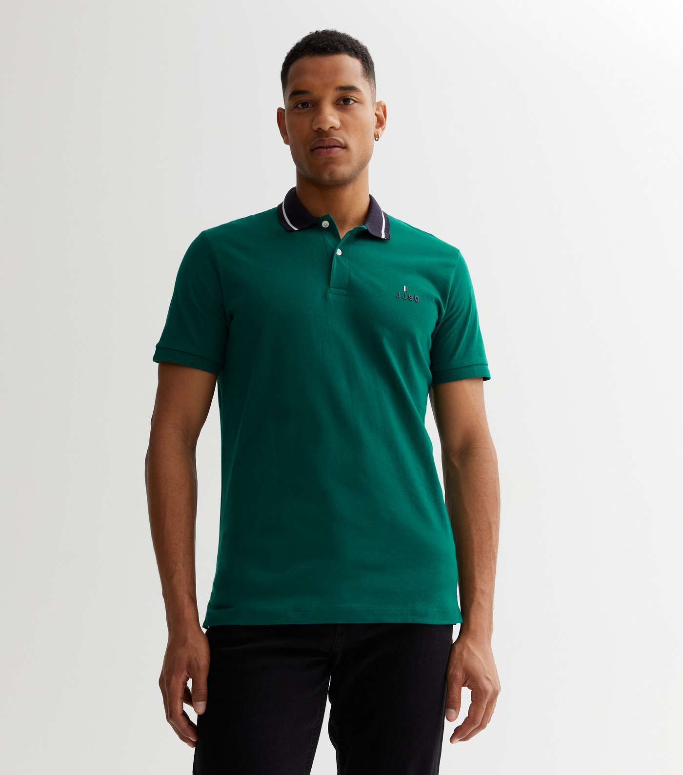 Jack & Jones Green Short Sleeve Logo Polo Shirt Image 2