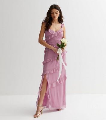 Purple chiffon sale maxi dress