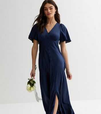 Long Sleeve Satin Mini Wrap Dress in Burgundy | SilkFred US