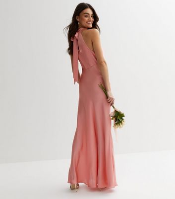 Rose pink silk outlet dress