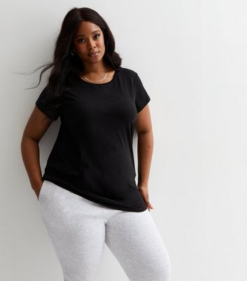 Curves Black Crew Neck Oversized T Shirt New Look