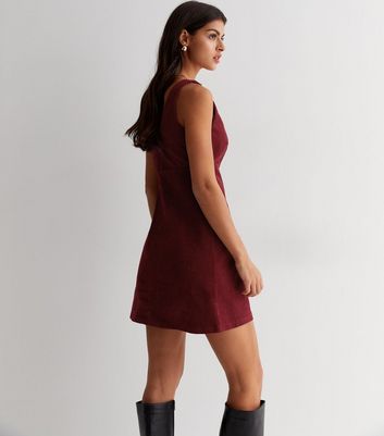 New look burgundy cord pinafore best sale