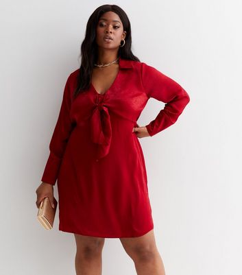 Wine red dress plus hot sale size