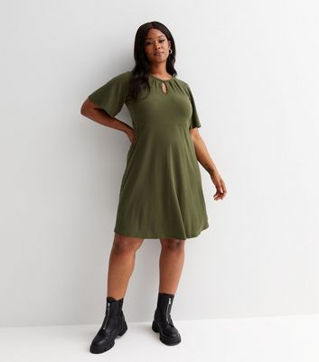 Olive green shop short sleeve dress