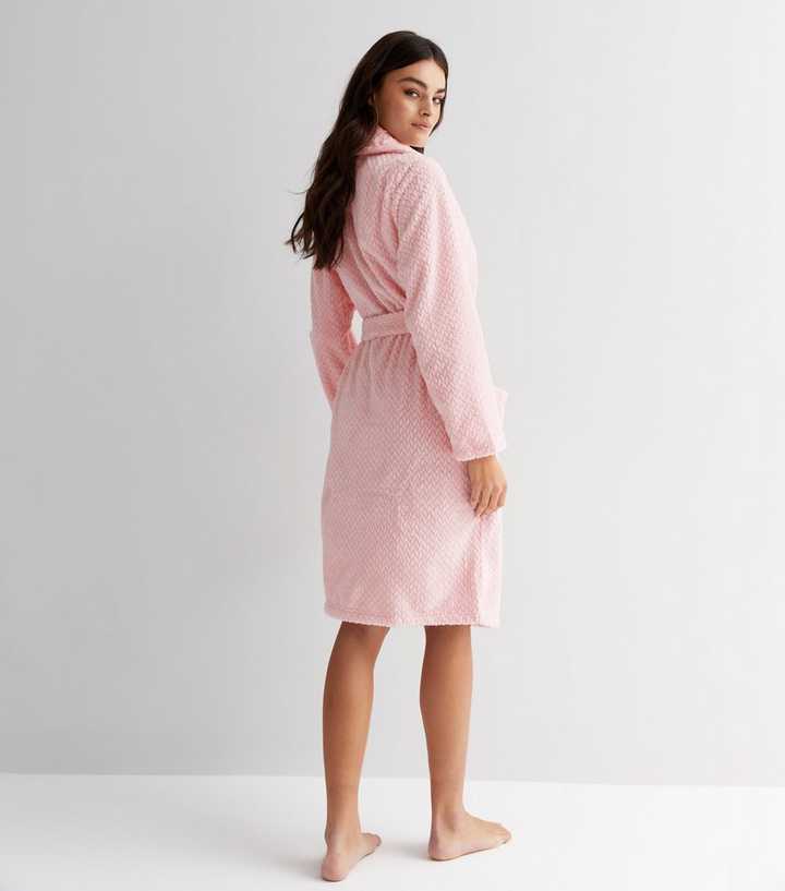 Vero Moda Pale Pink Fleece Dressing Gown | New Look