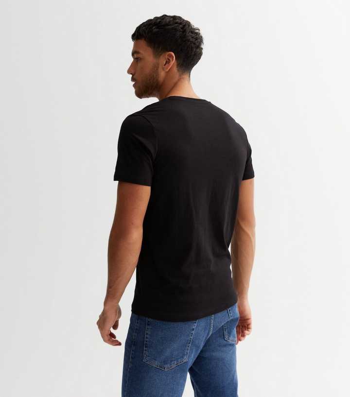 jack and jones plain black t shirt