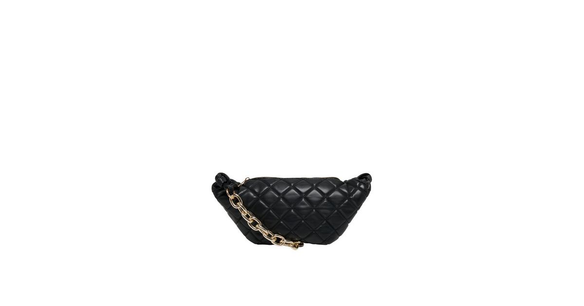 ONLY Black Quilted Chain Cross Body Bag New Look