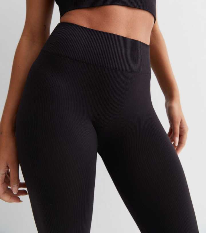 Only Play workout leggings with waistband detail in black