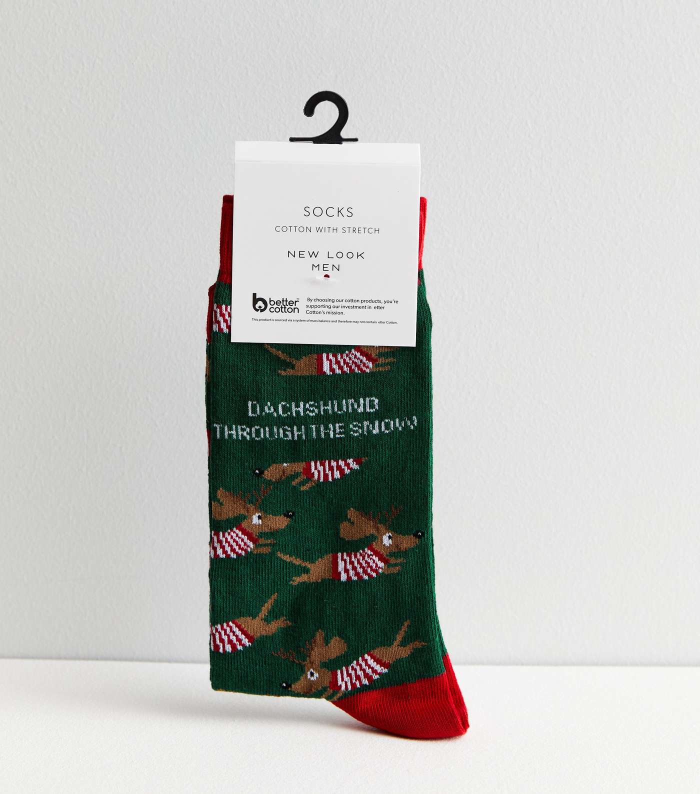 Green Dachshund Christmas Socks Image 2