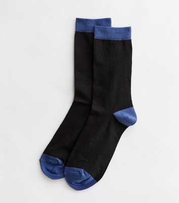 Blue Colour Block Socks
