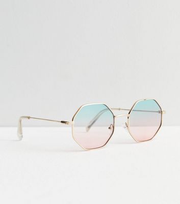 Gold octagon clearance glasses