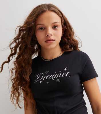 Girls Black Logo Dreamer T-Shirt