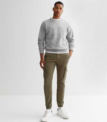 Jack & Jones Khaki Tapered Leg Patch Pocket Cargo Trousers