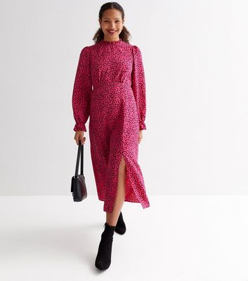 New look pink 2024 leopard print dress