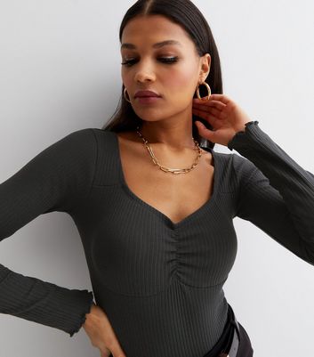 ribbed sweetheart bodysuit