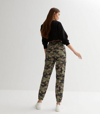 Women Camo Pants Cargo Trousers Camouflage Pants Elastic Waist Casual Multi   eBay