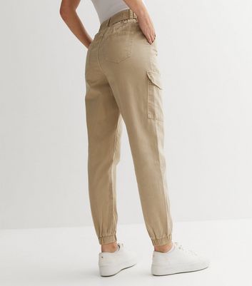 macharelbasic Women's Cream High Waist Comfortable Skinny Leg Chestnut  Fabric Trousers - Trendyol
