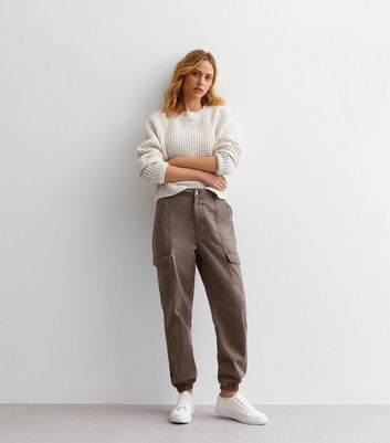 Mink Cotton Cuffed Cargo Trousers