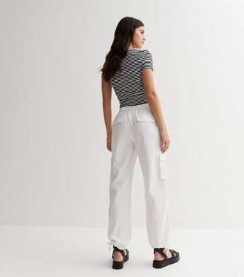 White store utility pants