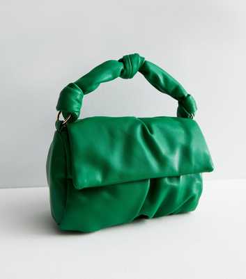 ONLY Green Ruched Knot Grab Handle Bag
