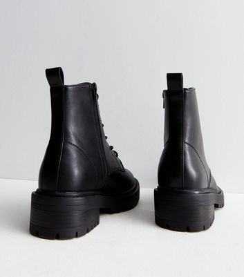 Black chunky hard wear shop lace up ankle boots