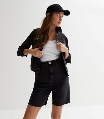 Ladies black hot sale long shorts