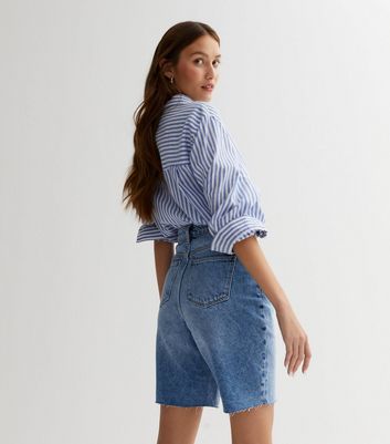 High waisted denim outlet bermuda shorts