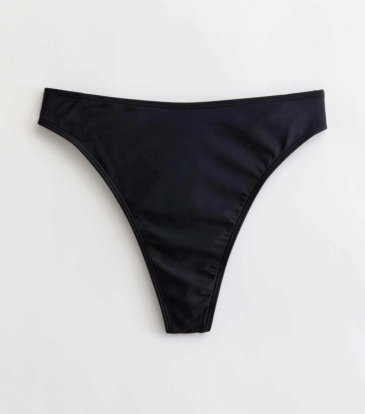 Black High Waist Thong Bikini Bottoms Image 5