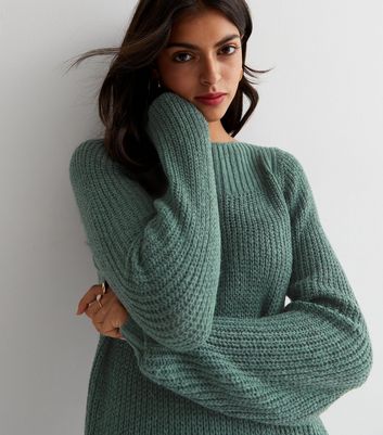 JDY Green Knit Crew Neck Long Sleeve 