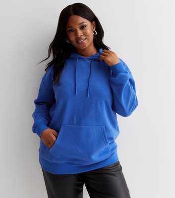Curves Bright Blue Pocket Front Hoodie