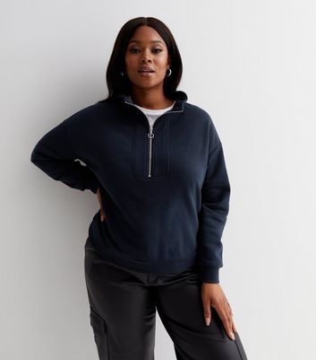 Half zip store navy sweatshirt